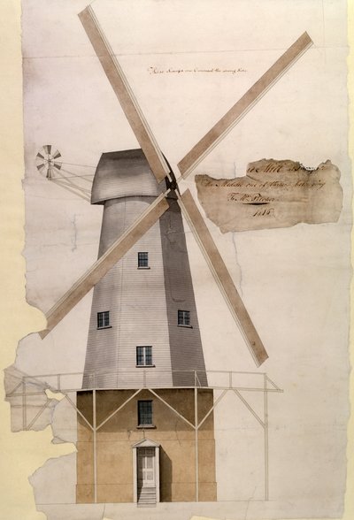 Mr Pilchers Windmill at Margate, Kent, 1816 by English School